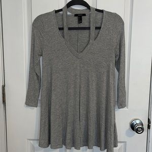 Flowy gray cut-out long sleeve